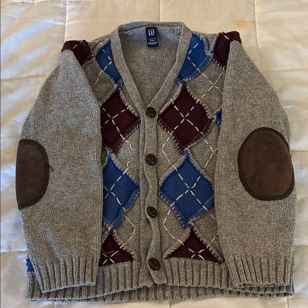 GAP Kids Gray Argyle Sweater